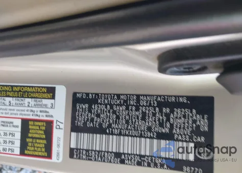 2013 Toyota Camry Xle из США, поврежденный, VIN 4T1BF1FKXDU713942